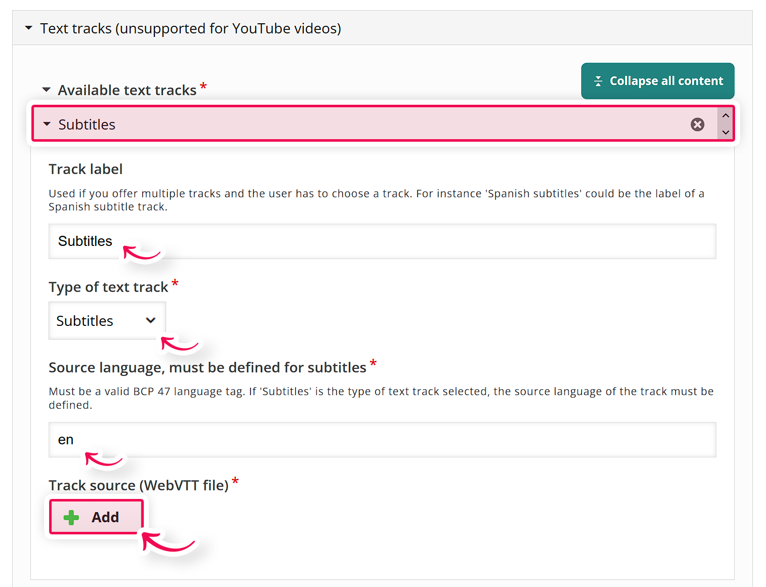 Text tracks in an Interactive Video.png