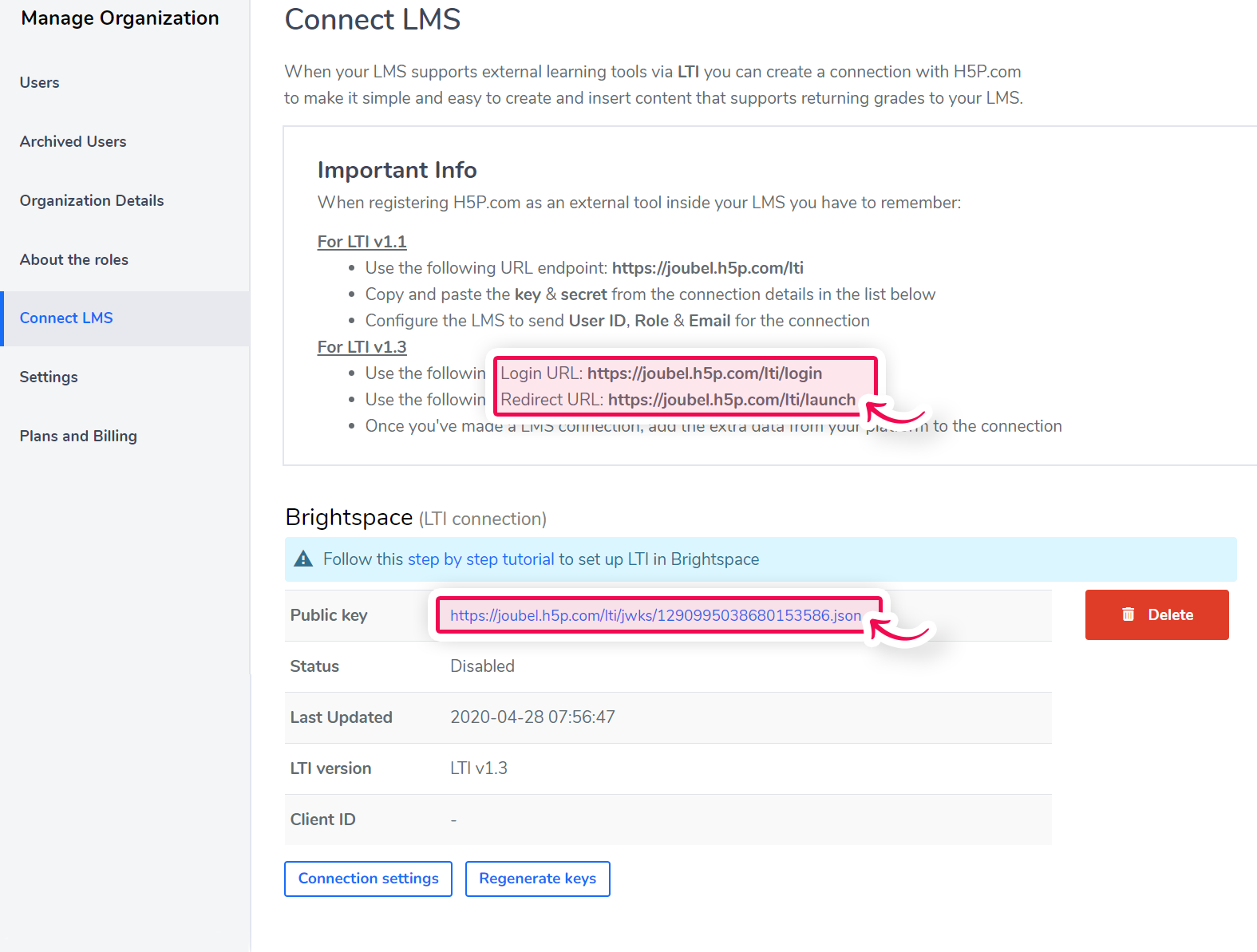 Setting up in Brightspace (LTI 1.3) H5P